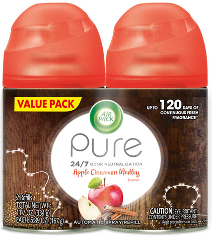 Pure Freshmatic Automatic Spray Refill, 2ct (2x5.89oz), Apple Cinnamon Medley