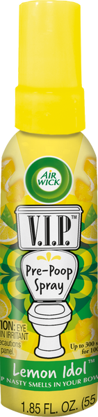 V.I.P. Pre-Poop Toilet Spray, 1.85 oz (Travel Size), Lemon Idol Scent